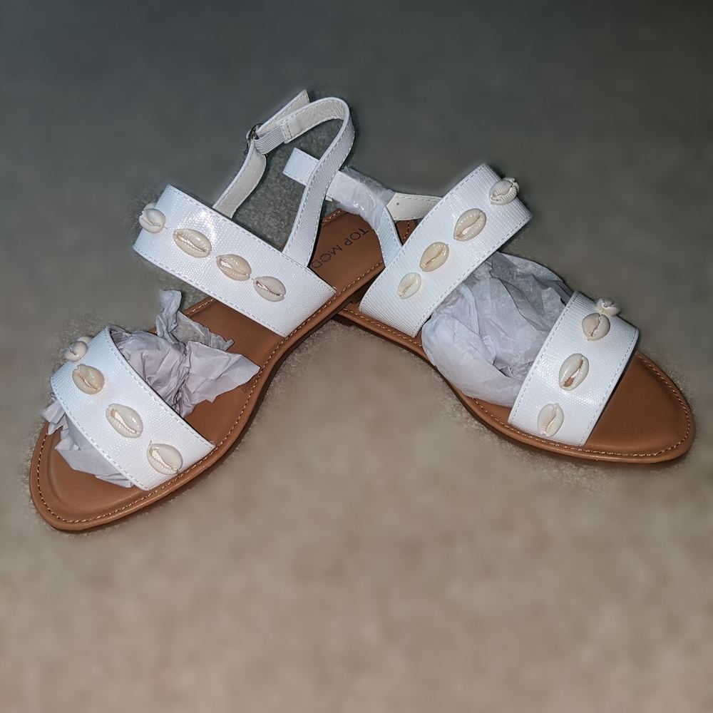 Sea Shell white double strap sandals - Picture 9 of 10